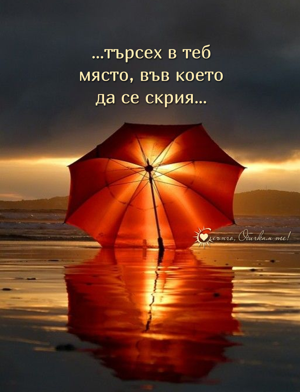 Търсех в теб място, в което да се скрия - любов, обичам те, любовни мисли, статуси, цитати, за любовта, обич, несподелена любов, невъзможна любов, раздяла, ти си ми всичко, не си отивай, чакам те, не ме забравяй, истинска любов, липсваш ми, чадър