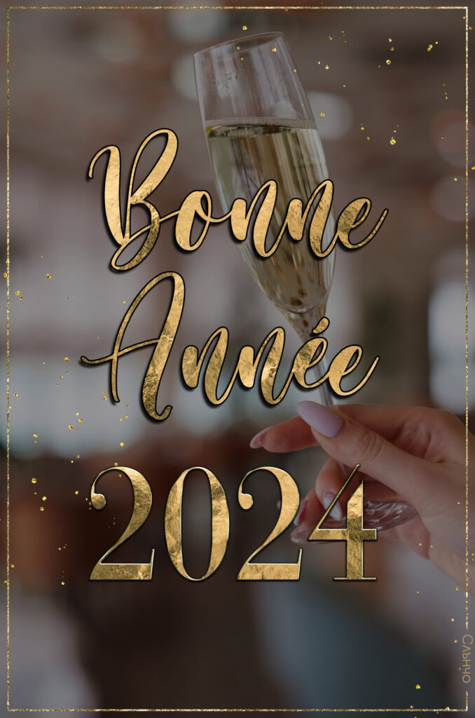 Bonne année 2024, happy new year 2024, in different languages